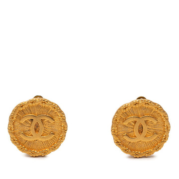 Chanel Cc Logo Round Clip-On Earrings