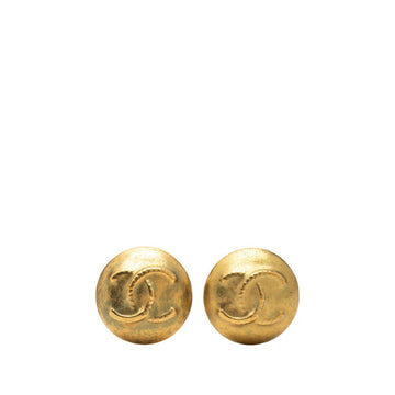 Chanel Cc Logo Round Clip-On Earrings