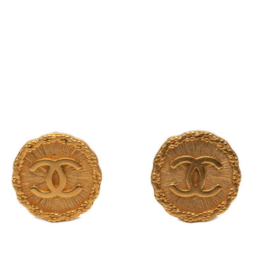 Chanel Cc Logo Round Clip-On Earrings