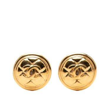 Chanel Cc Logo Round Clip-On Earrings