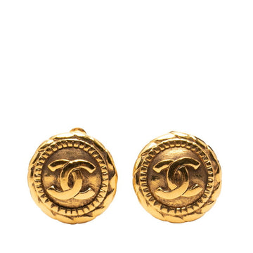 Chanel Cc Logo Round Clip-On Earrings