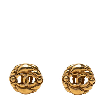 Chanel Cc Logo Round Clip-On Earrings