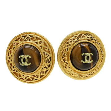 Chanel Cc Logo Round Clip-On Earrings