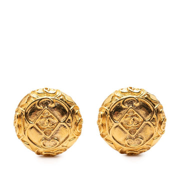 Chanel Cc Logo Round Clip-On Earrings