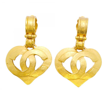 Chanel Cc Logo Heart Clip-On Earrings