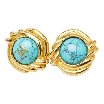 Chanel Cc Logo Clip-On Earrings Gold-