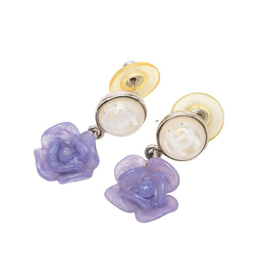 Chanel Cc Logo Earrings Silver-Tone