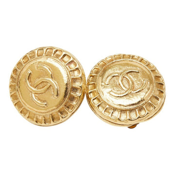 Chanel Cc Logo Round Clip-On Earrings