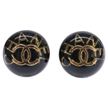 Chanel Cc Logo Earrings Gold-Tone Metal