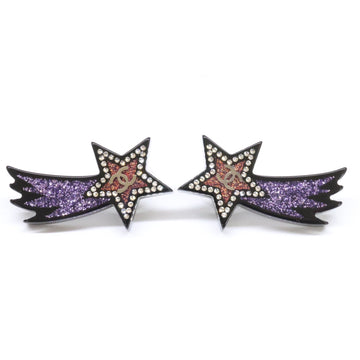 Chanel Cc Logo Star Earrings Metal