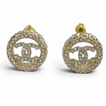 Chanel Cc Logo Earrings Gold-Tone Metal
