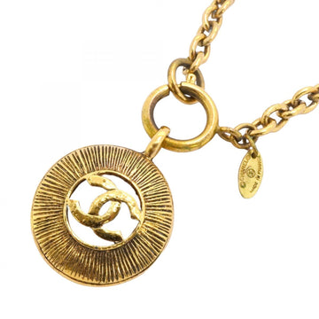Chanel Cc Logo Circle Pendant Necklace