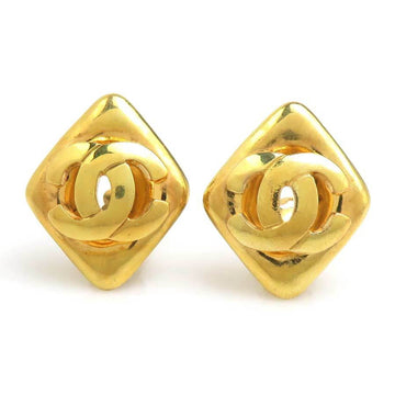 Chanel Cc Logo Clip-On Earrings Gold-