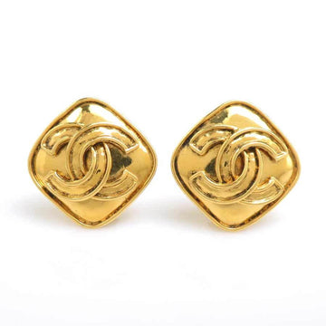 Chanel Cc Logo Clip-On Earrings Gold-