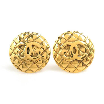 Chanel Cc Logo Clip-On Earrings Gold-