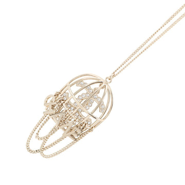Chanel Cc Logo Pendant Necklace Gold-