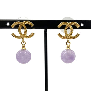 Chanel Cc Logo Earrings Gold-Tone Metal