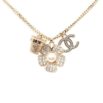 Chanel Cc Logo Chain Flower Pendant