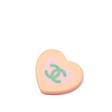 Chanel Cc Logo Heart Brooch Metal