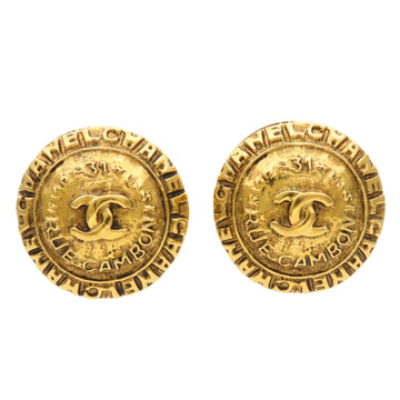 Chanel Cc Logo Clip-On Earrings Gold-