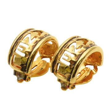 Chanel Clip-On Earrings Logo Hoop Gold-