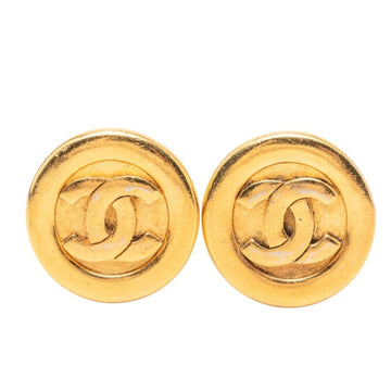 Chanel Cc Logo Round Clip-On Earrings