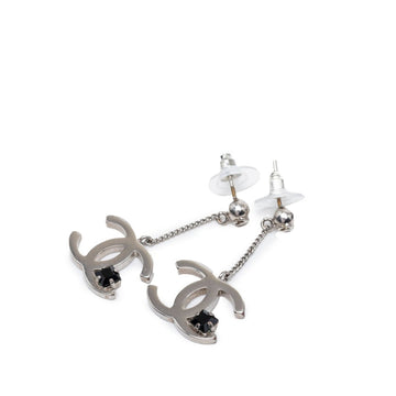 Chanel Cc Logo Earrings Silver-Tone
