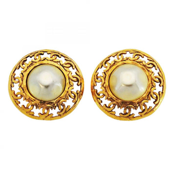 Chanel Cc Logo Circle Clip-On Earrings