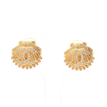 Chanel Cc Logo Clip-On Earrings Gold-
