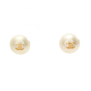 Chanel Cc Logo Earrings Metal Gold-Tone