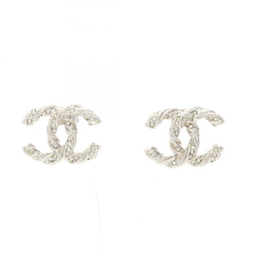 Chanel Cc Logo Earrings Sterling Silver