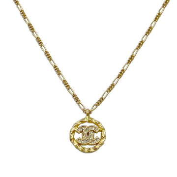 Chanel Cc Logo Round Pendant Necklace