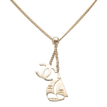 Chanel Cc Logo Pendant Necklace Silver-