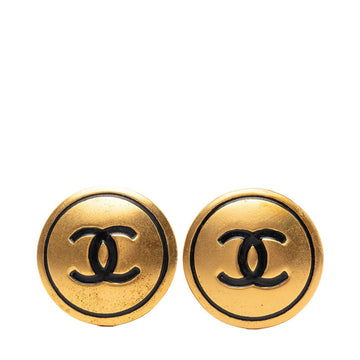Chanel Cc Logo Round Clip-On Earrings