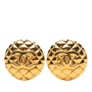 Chanel Cc Logo Round Clip-On Earrings