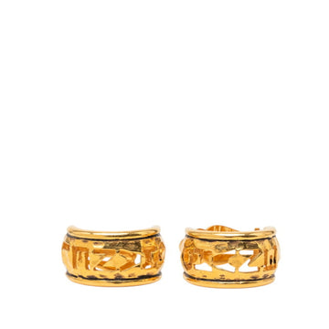 Chanel Earrings Logo Gold-Tone Metal