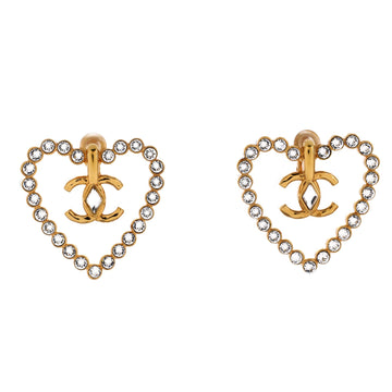 Chanel Cc Heart Cut Out Stud Earrings