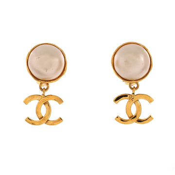 Chanel Vintage Cc Drop Clip-On Earrings