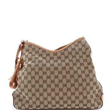 Gucci Marrakech Hobo Gg Canvas Medium