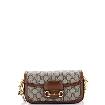 Gucci Horsebit Shoulder Bag Gg Coated