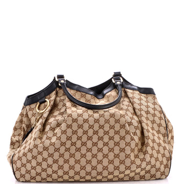 Gucci Sukey Tote Gg Canvas With Leather
