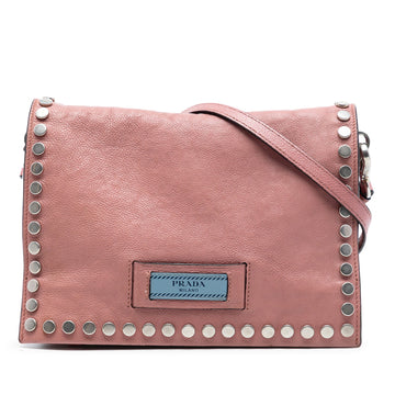 Prada Glace Calfskin Studded Etiquette