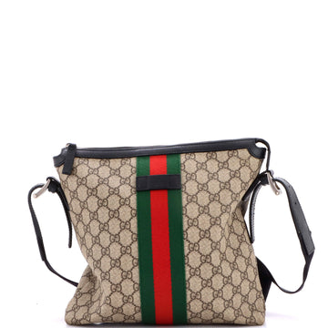 Gucci Web Messenger Bag Gg Coated Canvas