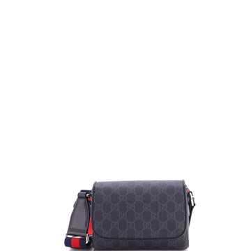 Gucci Web Flap Messenger Bag Gg Coated