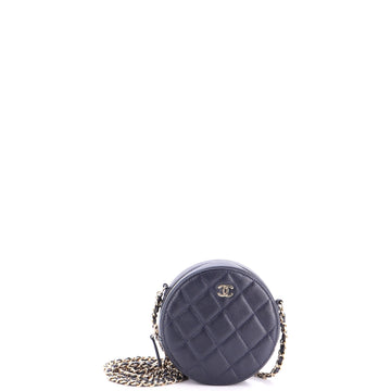 Chanel Round Clutch With Chain Quilted