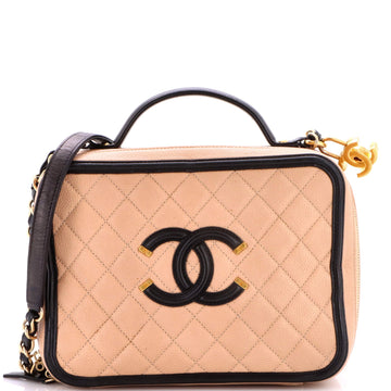 Chanel Filigree Vanity Case Quilted