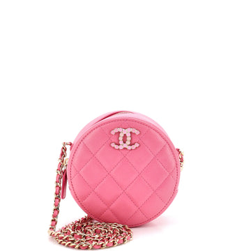Chanel Round Clutch With Chain Quilted