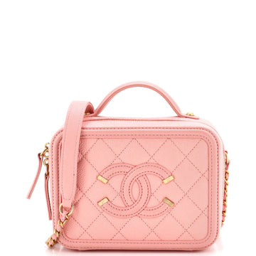 Chanel Filigree Vanity Case Quilted