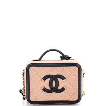 Chanel Filigree Vanity Case Quilted