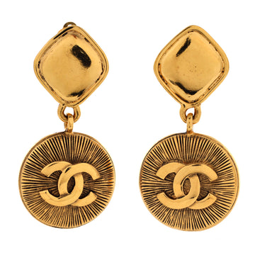 Chanel Vintage Cc Round Drop Clip-On